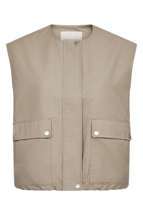 Freequent camel dames gilet | Vooraanzicht