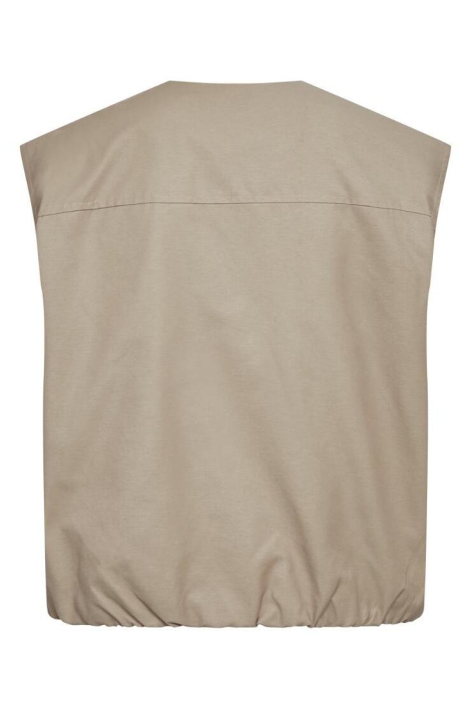 Freequent camel dames gilet | Achteraanzicht