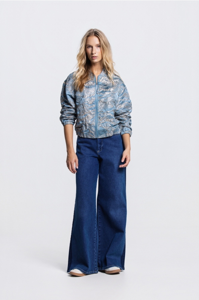 Juffrouw Jansen blauwe dames jas | Model