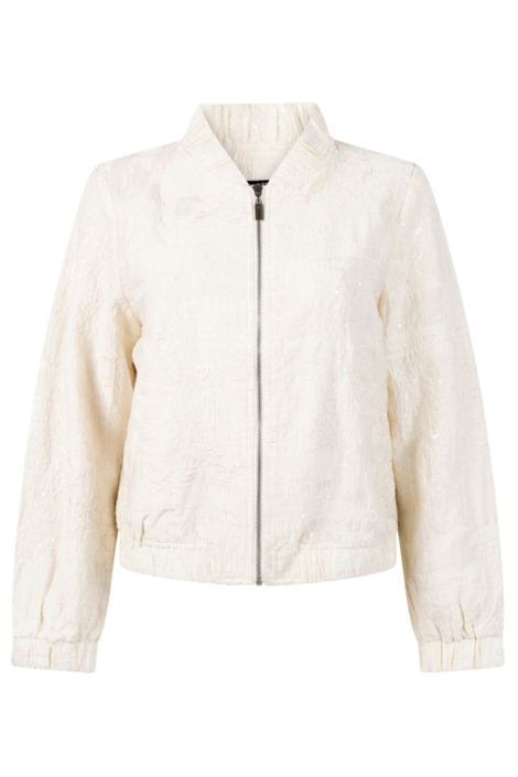 Juffrouw Jansen ecru dames jas | Vooraanzicht