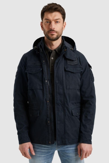 PME legend semi long jacket craftler cotton t Blauw