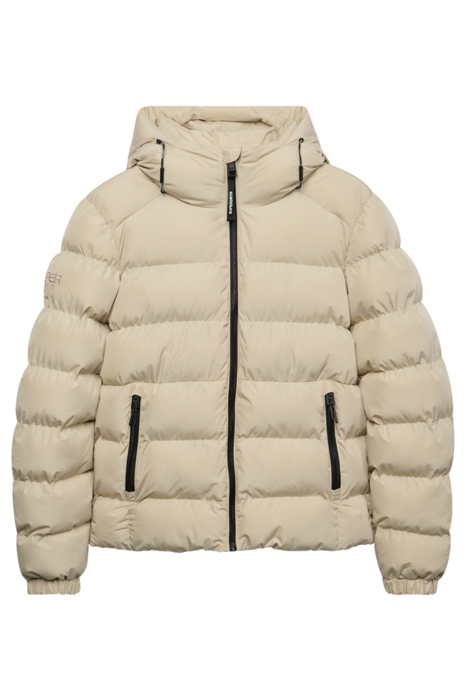 Superdry beige heren jas | Vooraanzicht