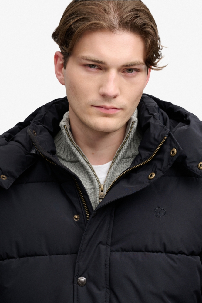 Superdry zwarte heren jas | Close up