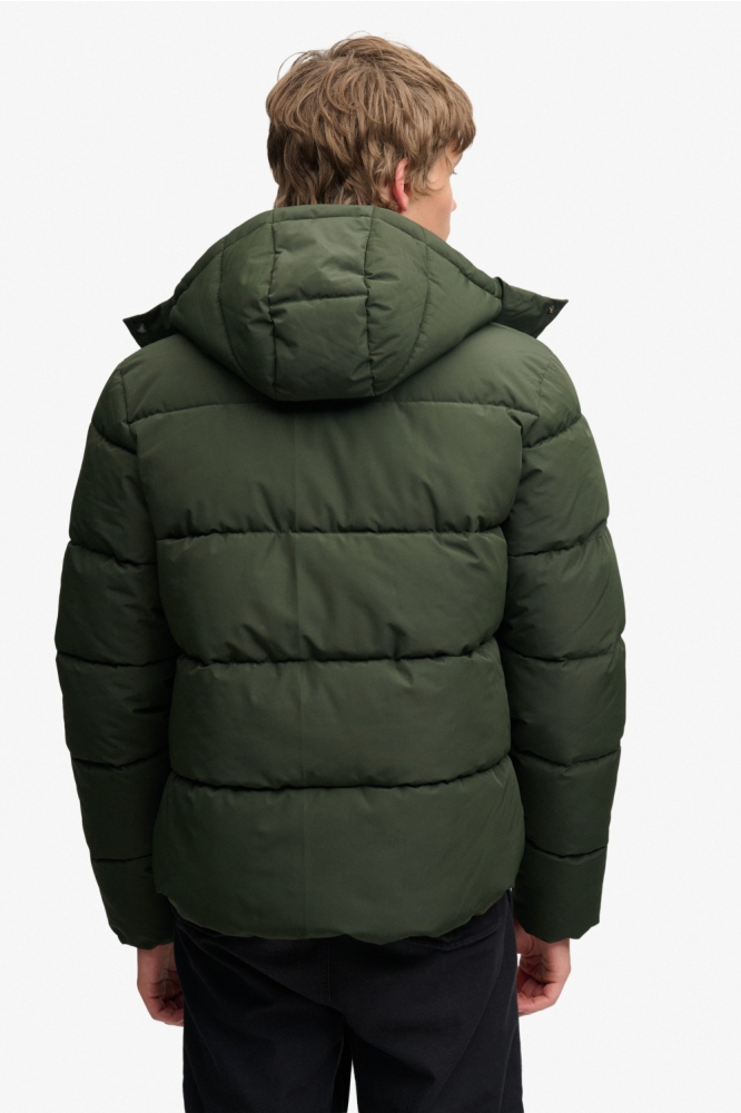 Superdry groene heren jas | Model achteraanzicht