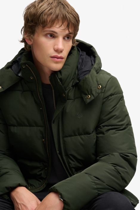 Superdry groene heren jas | Close up