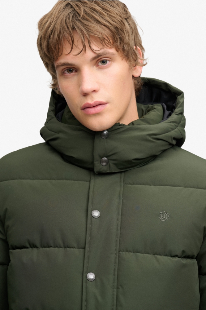 Superdry groene heren jas | Close up