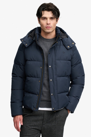 Superdry Jas PREMIUM HOOD PUFFER JKT M5012429A ECLIPSE NAVY