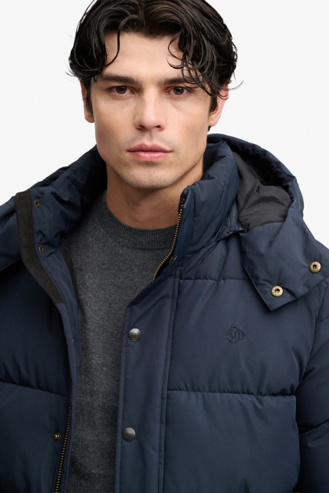 Superdry blauwe heren jas | Close up