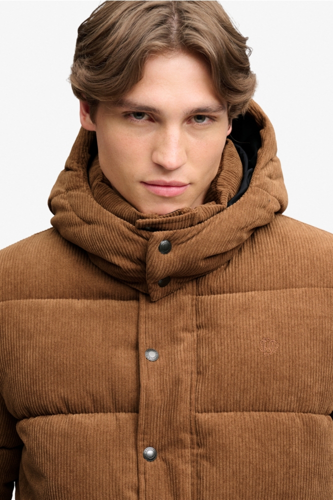Superdry bruine heren jas | Close up
