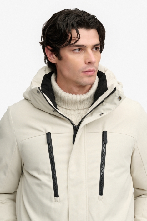 Superdry beige heren jas | Close up