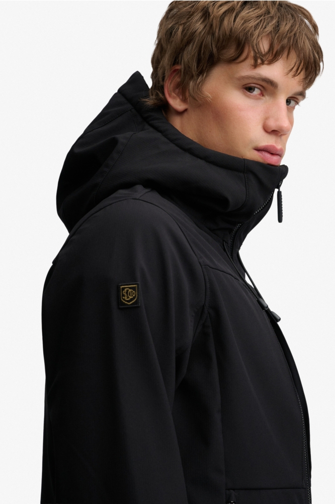 Superdry zwarte heren jas | Close up