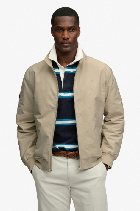 Superdry beige heren jas | Model vooraanzicht