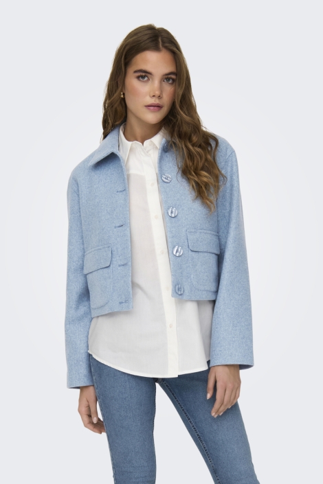 Jacqueline de Yong blauwe dames blazer | Model vooraanzicht