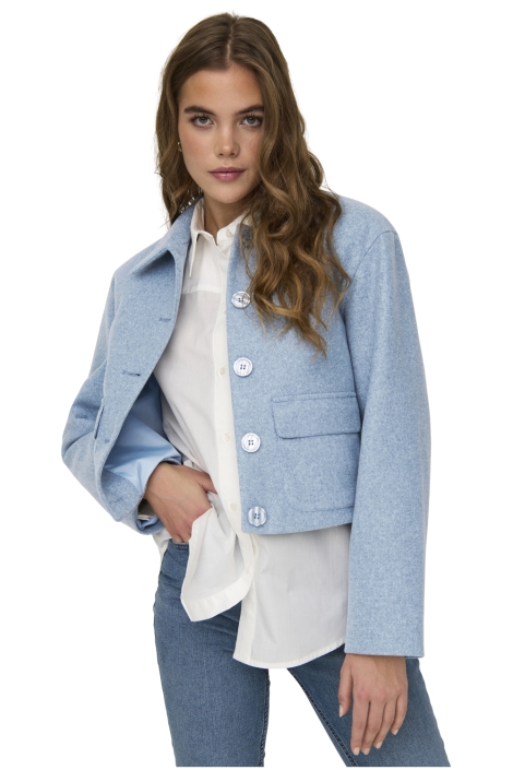 Jacqueline de Yong blauwe dames blazer | Model vooraanzicht