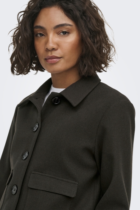 Jacqueline de Yong bruine dames jas | Close up