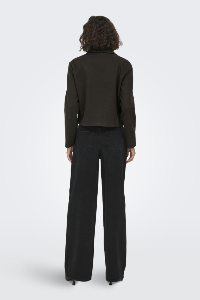 Jacqueline de Yong bruine dames jas | Model achteraanzicht