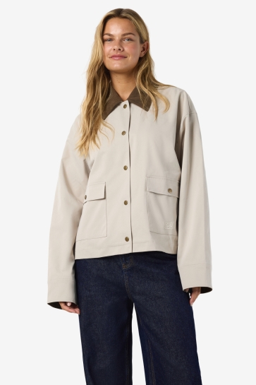 Noisy may Jas NMNORA CORDUROY COLLAR JACKET NOOS 27032963 Silver Lining/MOREL