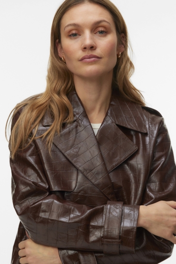 Vero Moda Jas VMCARLY SHORT COATED JACKET 10349331 COCOA BROWN
