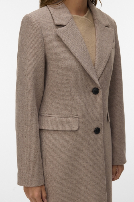Vero Moda camel dames jas | Close up