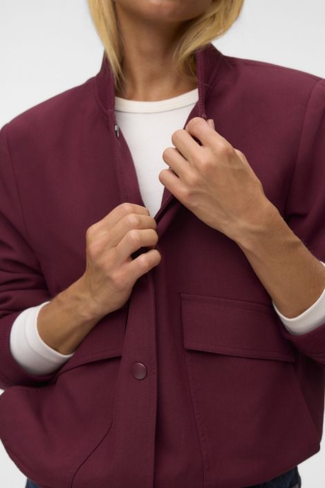 Vero Moda bordeaux dames jas | Close up