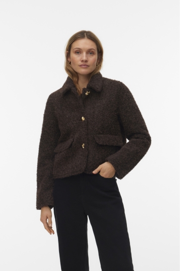 Vero Moda Jas VMELENAHOLLY SHORT JACKET BOO 10347892 CHOCOLATE TORTE/MELANGE
