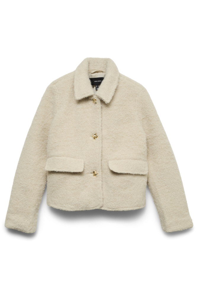 Vero Moda ecru dames jas | Vooraanzicht