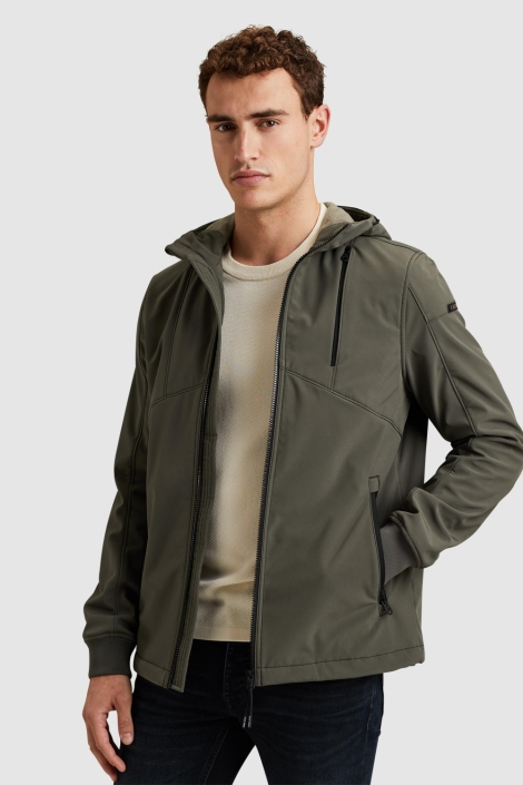 Cast Iron groene heren jas | Model vooraanzicht