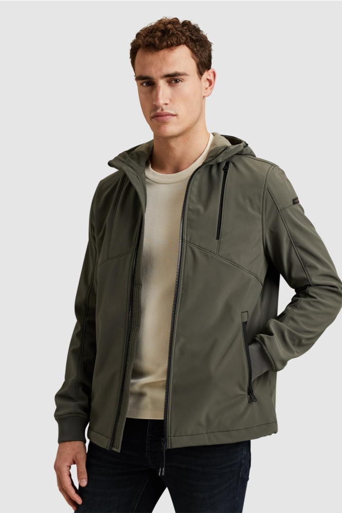 Cast Iron groene heren jas | Model vooraanzicht