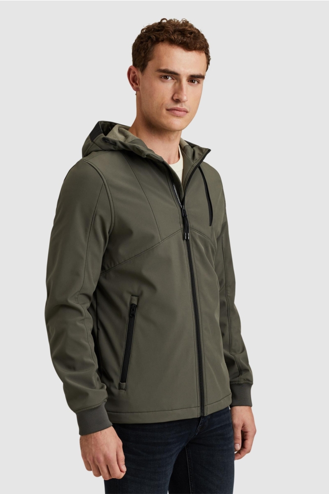 Cast Iron groene heren jas | Model zijaanzicht