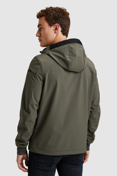 Cast Iron groene heren jas | Model achteraanzicht