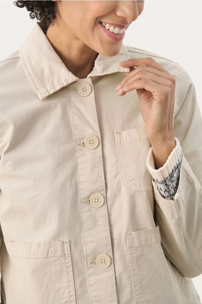 Part Two beige dames jas | Close up
