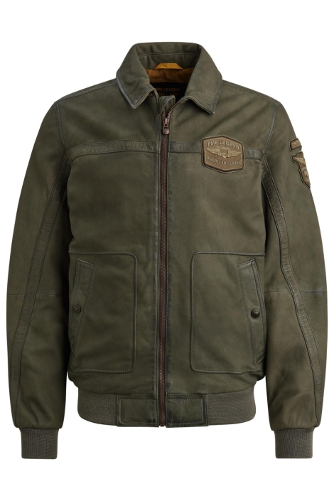 PME legend groene heren leren jas | Vooraanzicht