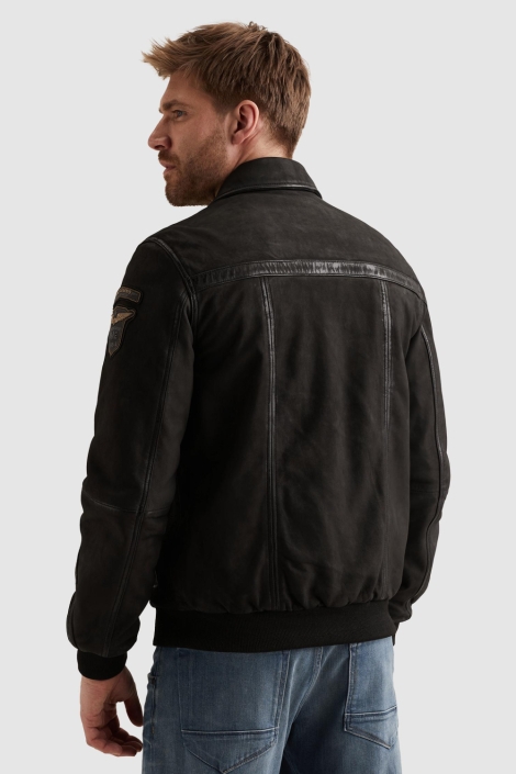 PME legend zwarte heren leren jas | Model achteraanzicht