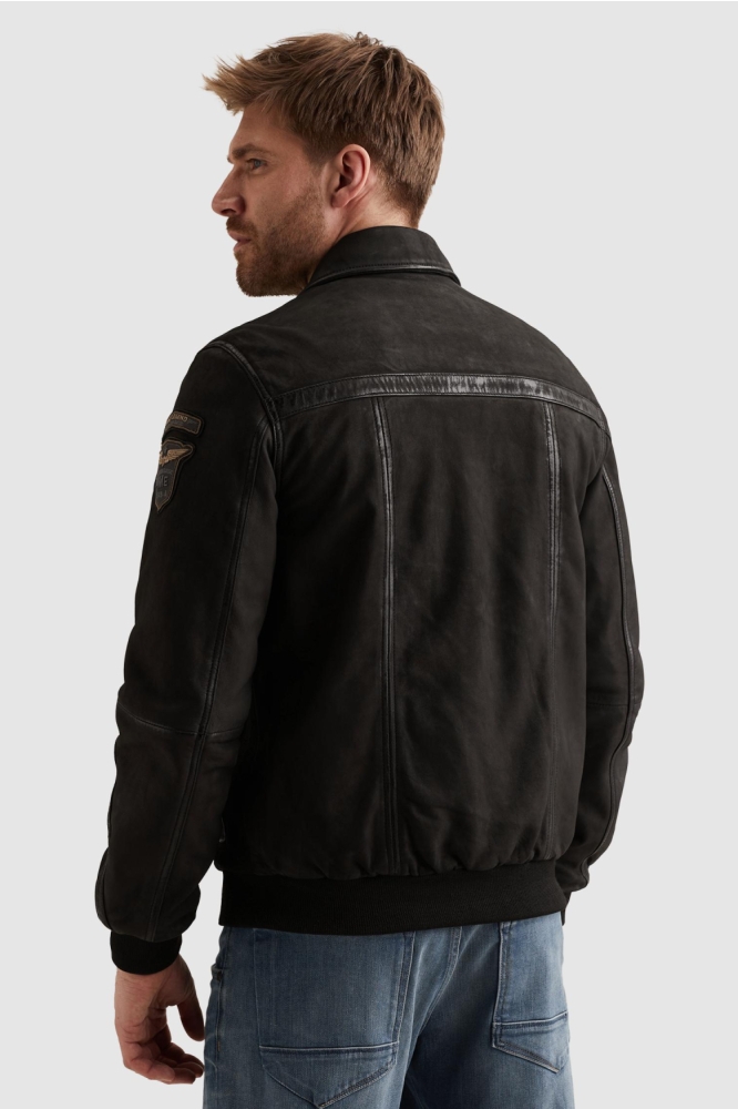 PME legend zwarte heren leren jas | Model achteraanzicht