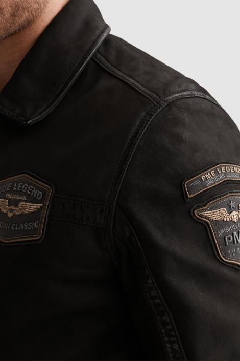 PME legend zwarte heren leren jas | Kleurstaal