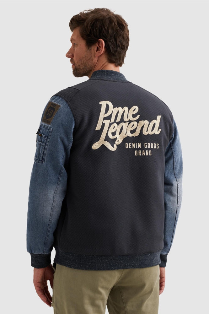 PME legend blauwe heren jas | Model achteraanzicht