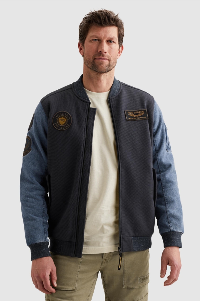 PME legend blauwe heren jas | Model vooraanzicht