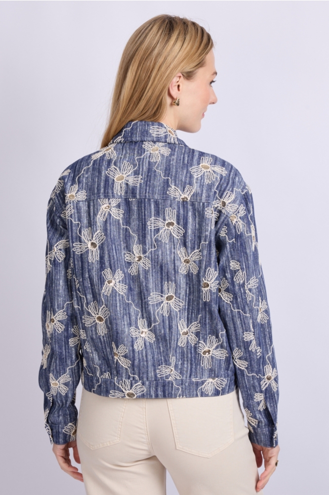 C&S The Label blauwe dames jas | Model achteraanzicht