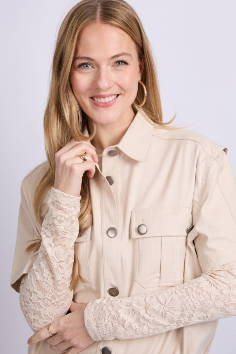 C&S The Label beige dames blazer | Close up