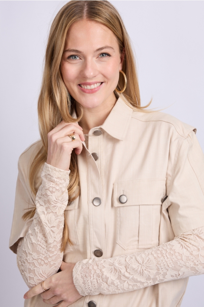 C&S The Label beige dames blazer | Close up