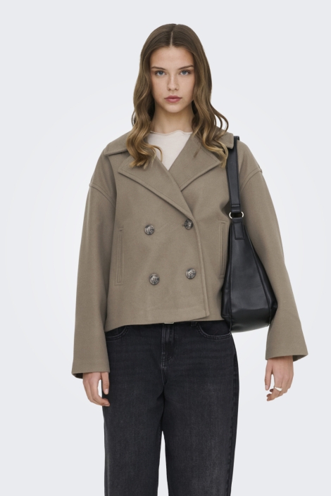 Only bruine dames jas | Model vooraanzicht