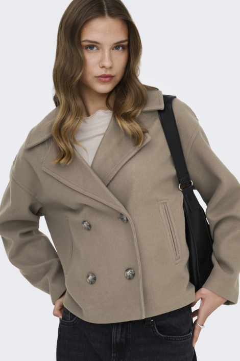 Only bruine dames jas | Model vooraanzicht