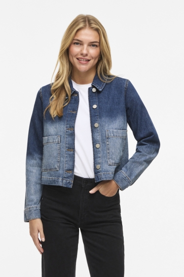 Vila Jas VICREEK L/S FADED DENIM JACKET/BFS 14112352 MEDIUM BLUE DENIM