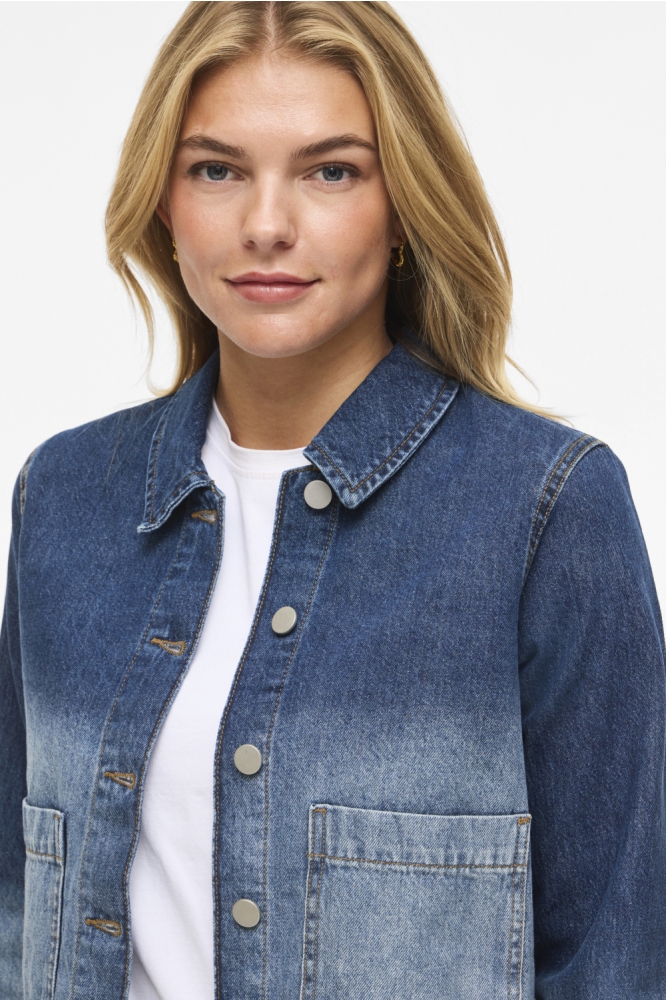 Vila blauwe dames jas | Close up