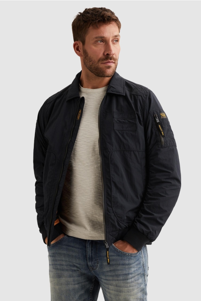 PME legend blauwe heren jas | Model vooraanzicht