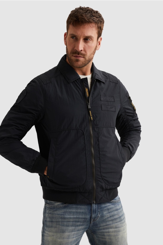 PME legend blauwe heren jas | Model vooraanzicht