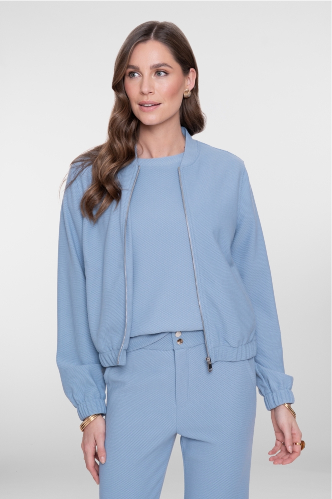 Geisha blauwe dames vest | Model vooraanzicht