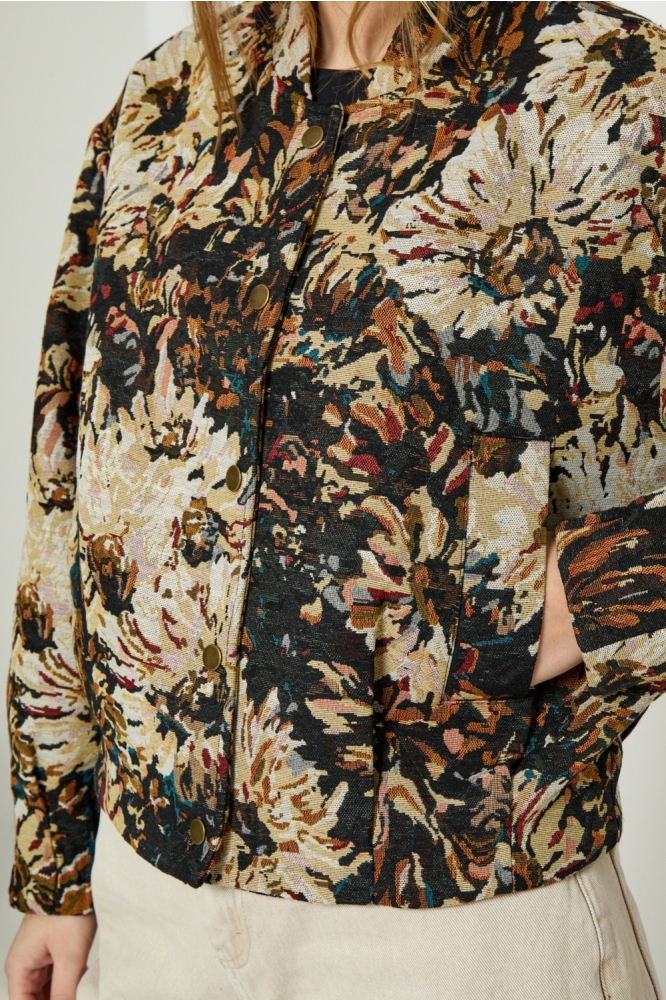 Peppercorn multi color dames jas | Close up