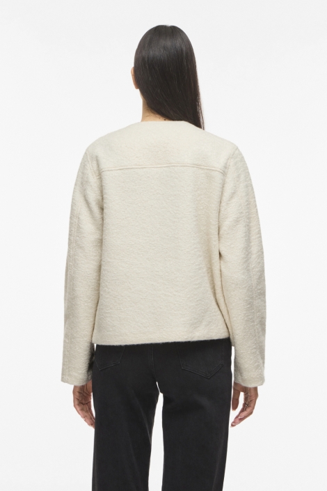 Vila ecru dames jas | Model achteraanzicht