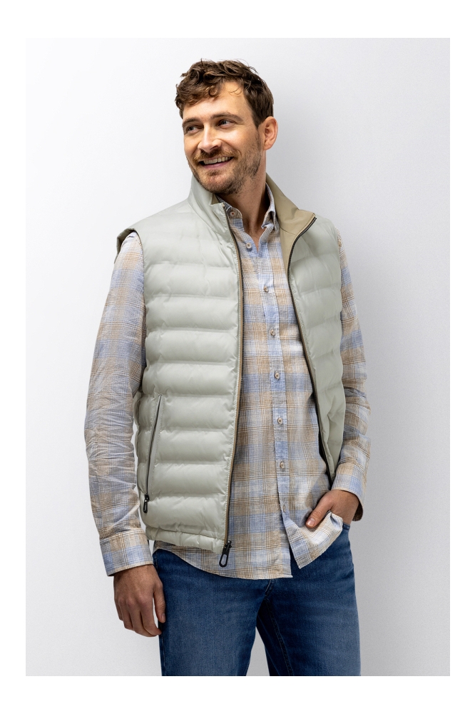 State of Art beige heren jas | Model vooraanzicht